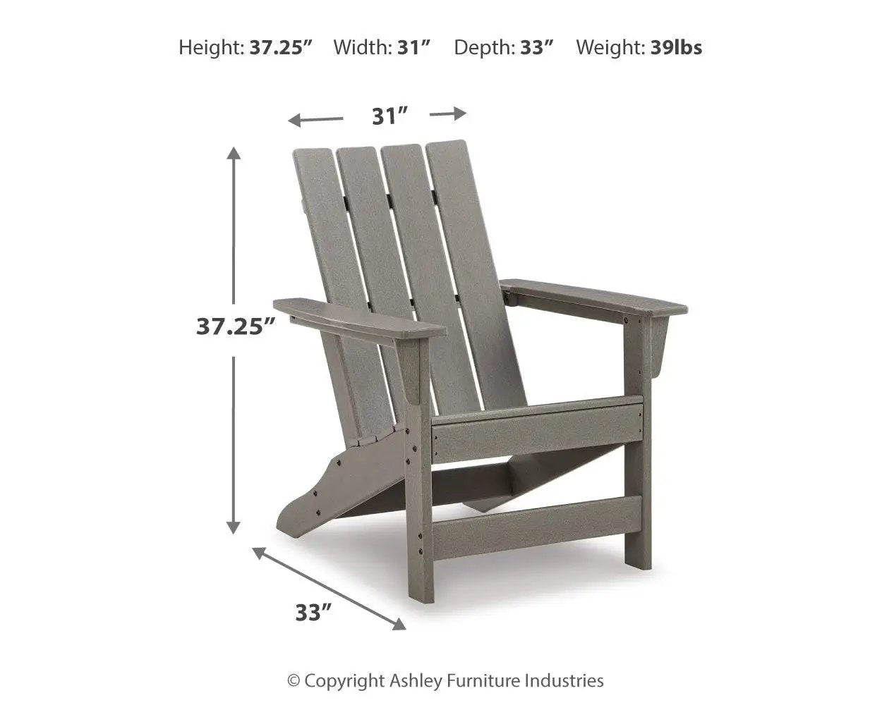 Visola - Adirondack Chair - Gray by Unique Piece Furniture