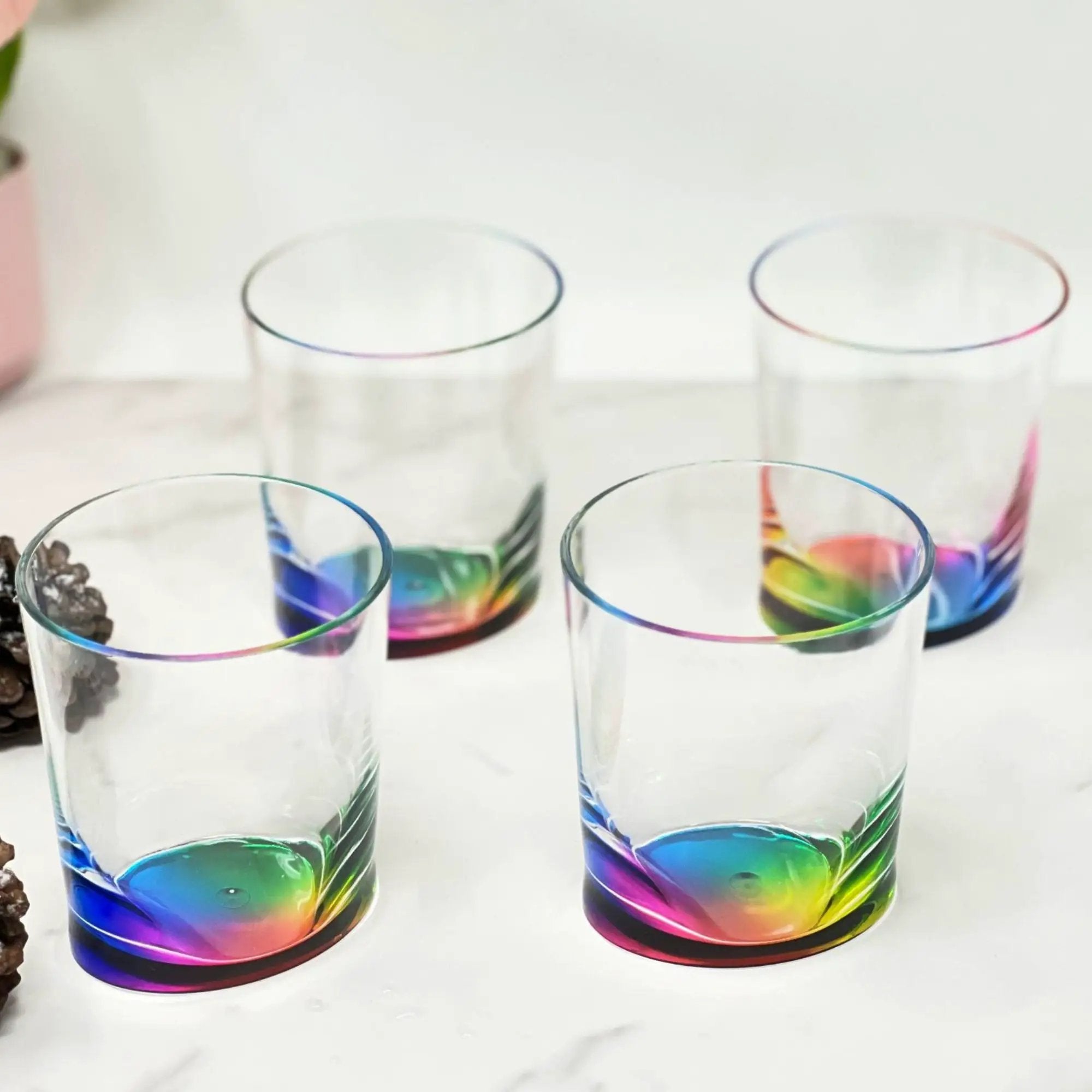 Halo - Oval Acrylic Glasses Drinking (Set of 4) Dof, Bpa Free Plastic Tumblers (12Oz) - Clear by HouseOfZazla