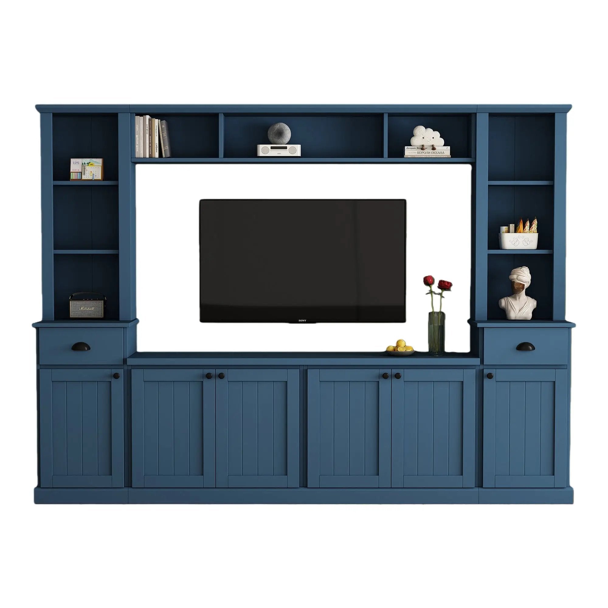 Minimalist Entertainment Wall Unit with Bridge for TVs Up to 75'' by HouseOfZazla