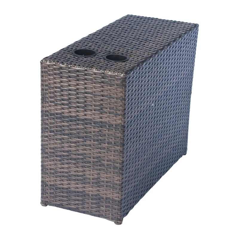 Outdoor Wicker Sectional With Weather Resistant Cushions And Table by Unique Piece Furniture