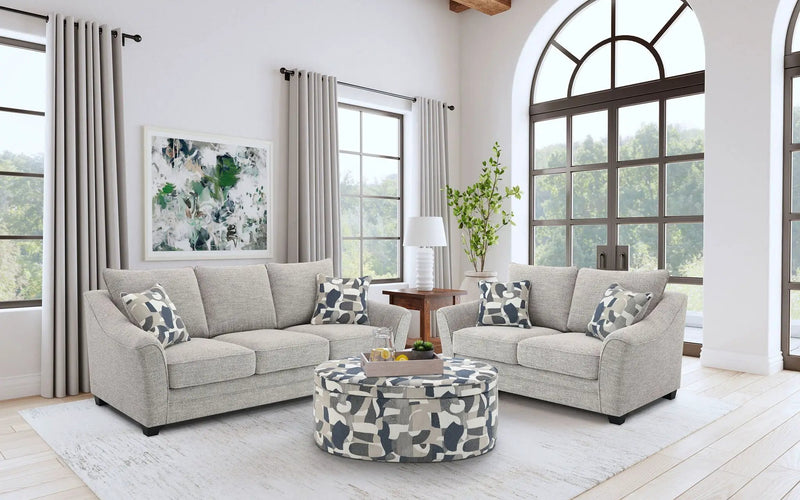 Tomkins 2-piece Boucle Upholstered Sofa Set Light Grey by Unique Piece Furniture