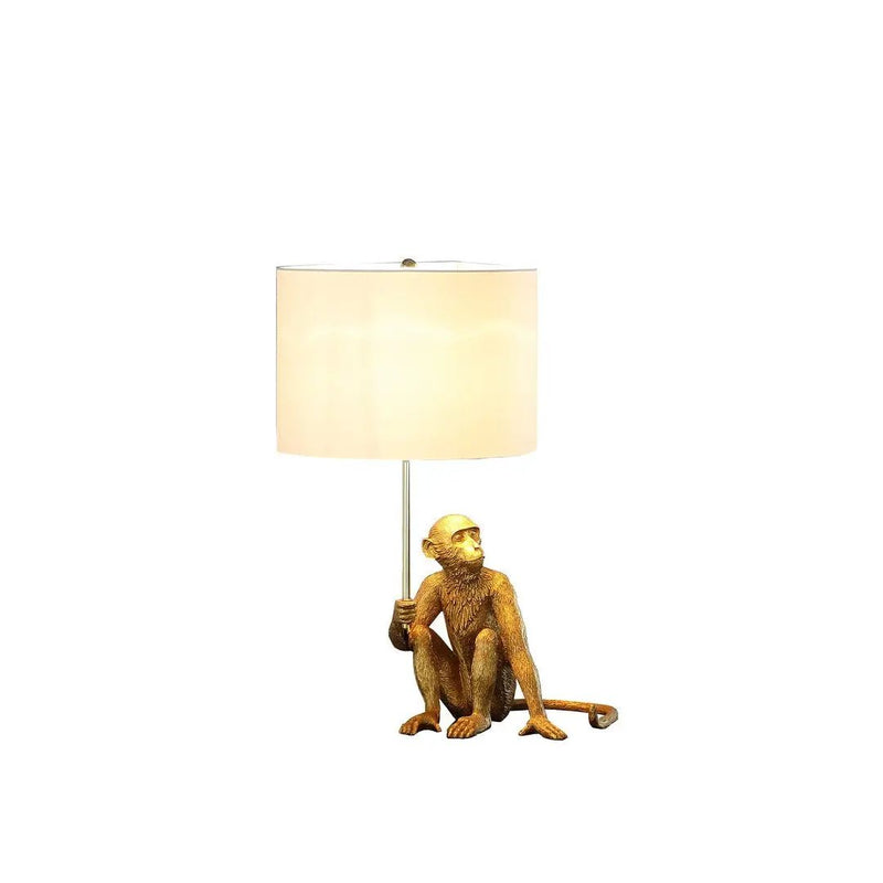 25.5" Golden Monkey Holding Polyresin Table Lamp by HouseOfZazla