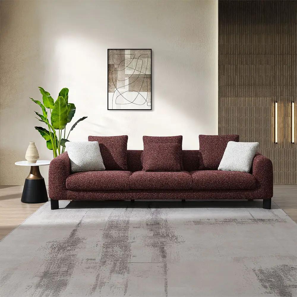 Mardi - Sofa With 6 Pillows - Maroon Tweed by Unique Piece Furniture