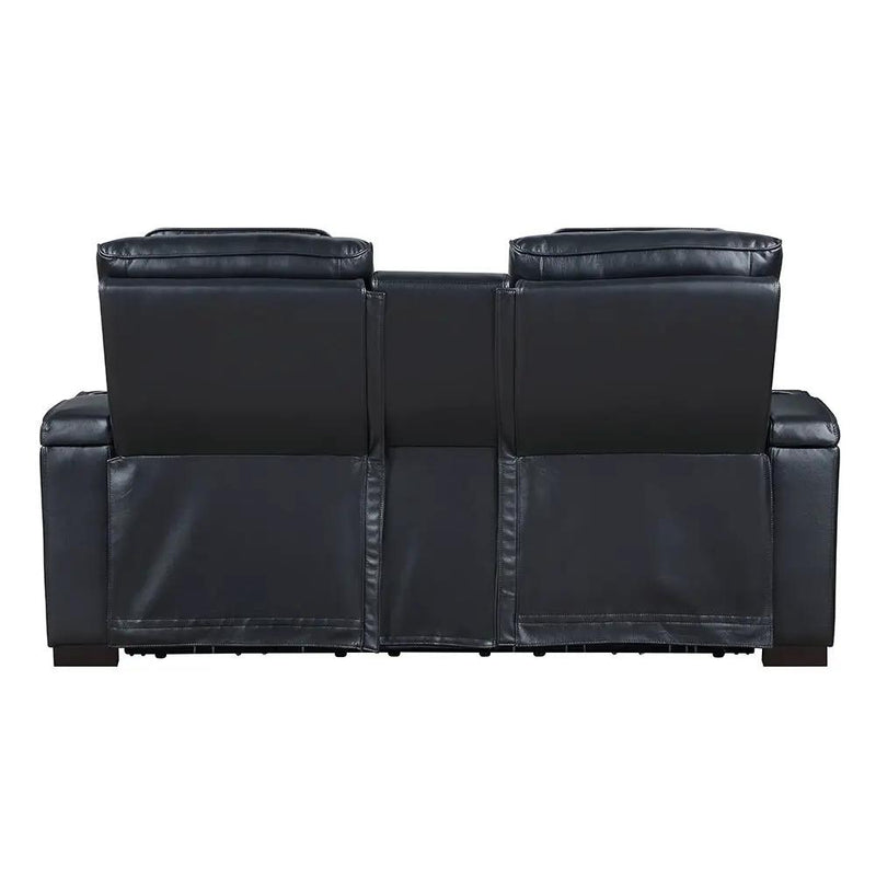 Ephron - Power Motion Loveseat With Console, Power Headrests, LED & Speakers - Black by Unique Piece Furniture