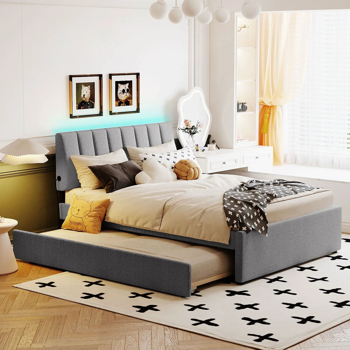 Upholstered Platform Bed With Trundle by Unique Piece Furniture