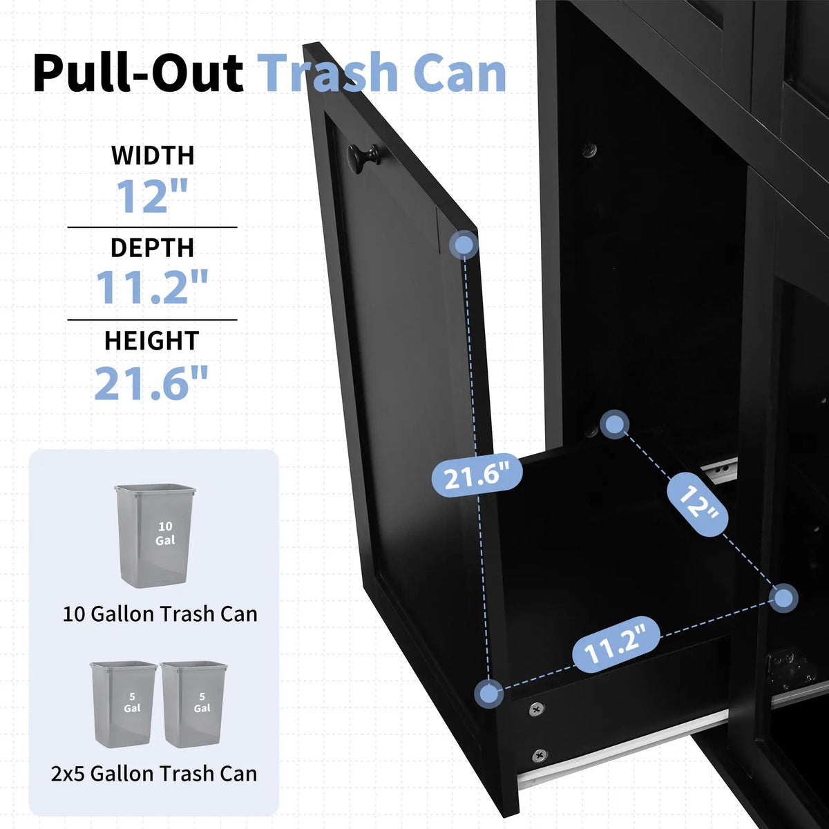 54.2'' Mobile Kitchen Island with Glass Door Storage & Trash Bin by HouseOfZazla