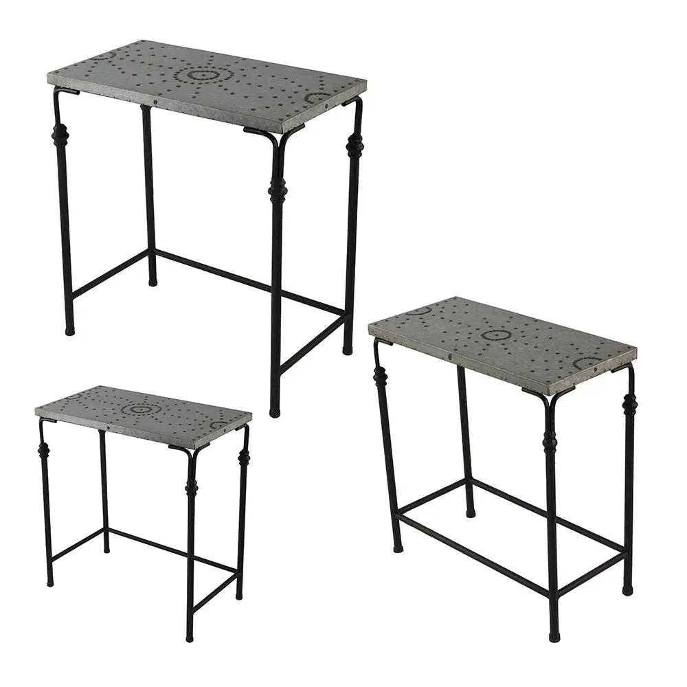 Set of 3 Gilbert Nesting Tables Metal Plant Stand by HouseOfZazla