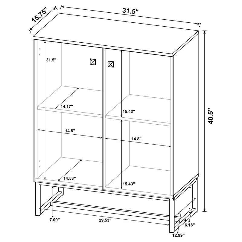 Sager - 4 Shelf Accent Cabinet - Oak by HouseOfZazla