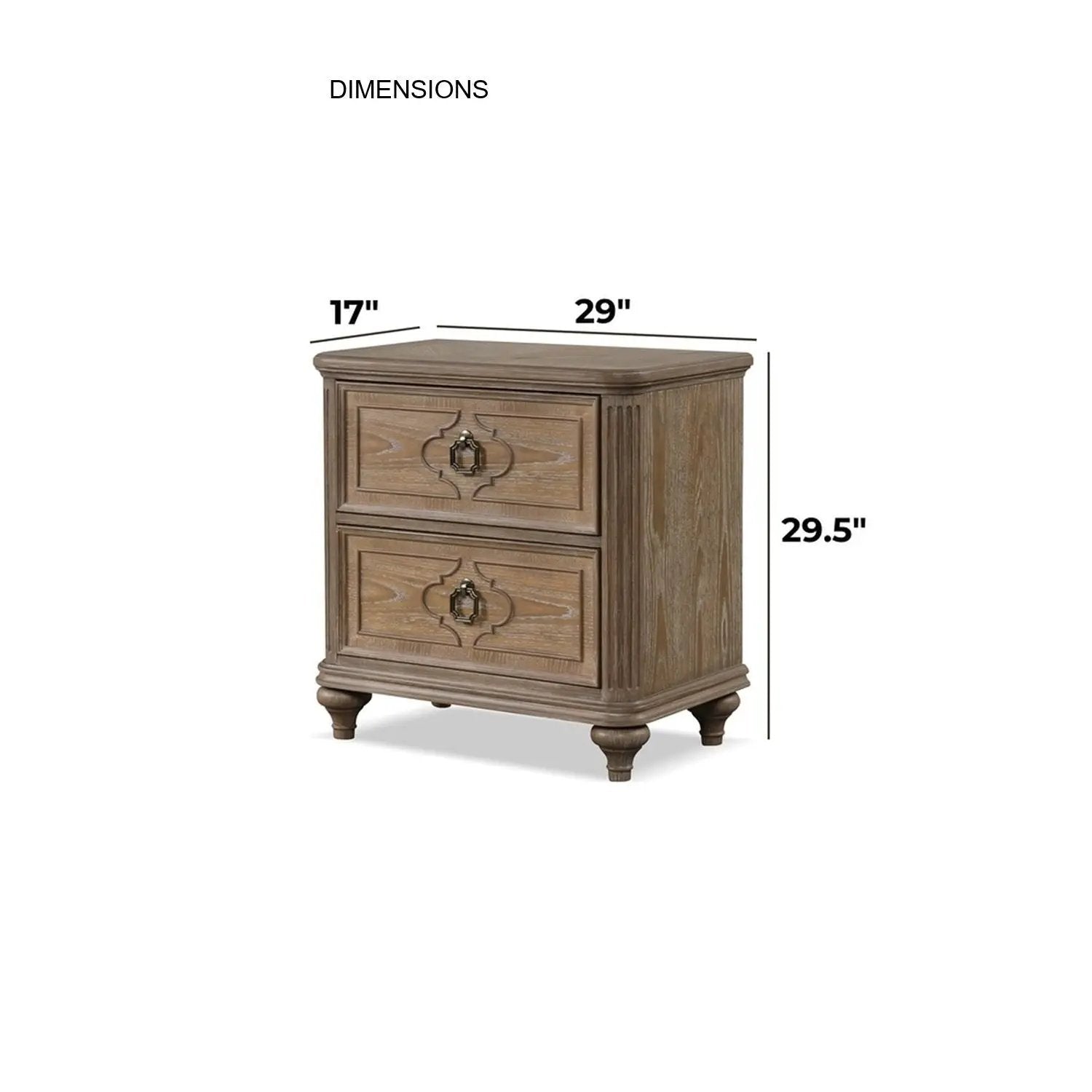 1 Piece Nightstand, Bedside Table With USB A And USB C Ports - Oak / Rustic by Unique Piece Furniture