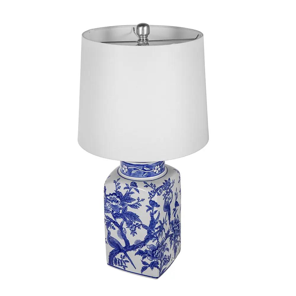 13x25' Blue and White Ceramic Vase Lamp by HouseOfZazla