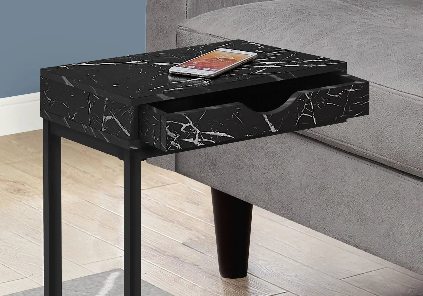 Accent Table, C-Shaped Contemporary & Modern Elegant Design by HouseOfZazla