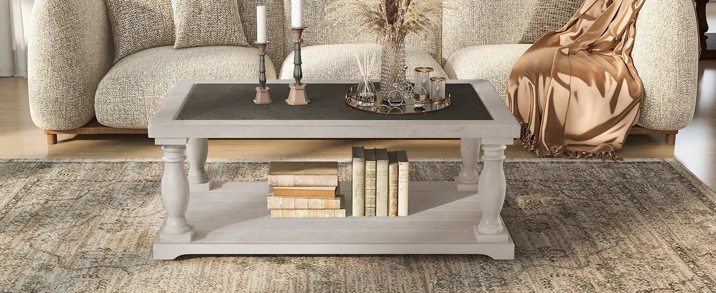 Vibe Haus Farmhouse Rectangular Coffee Table by HouseOfZazla