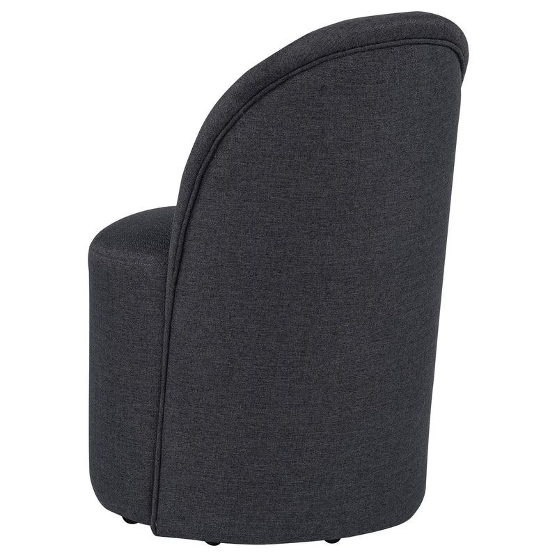 Aubrey Upholstered Barrel Dining Side Chair Charcoal (Set of 2) by Unique Piece Furniture