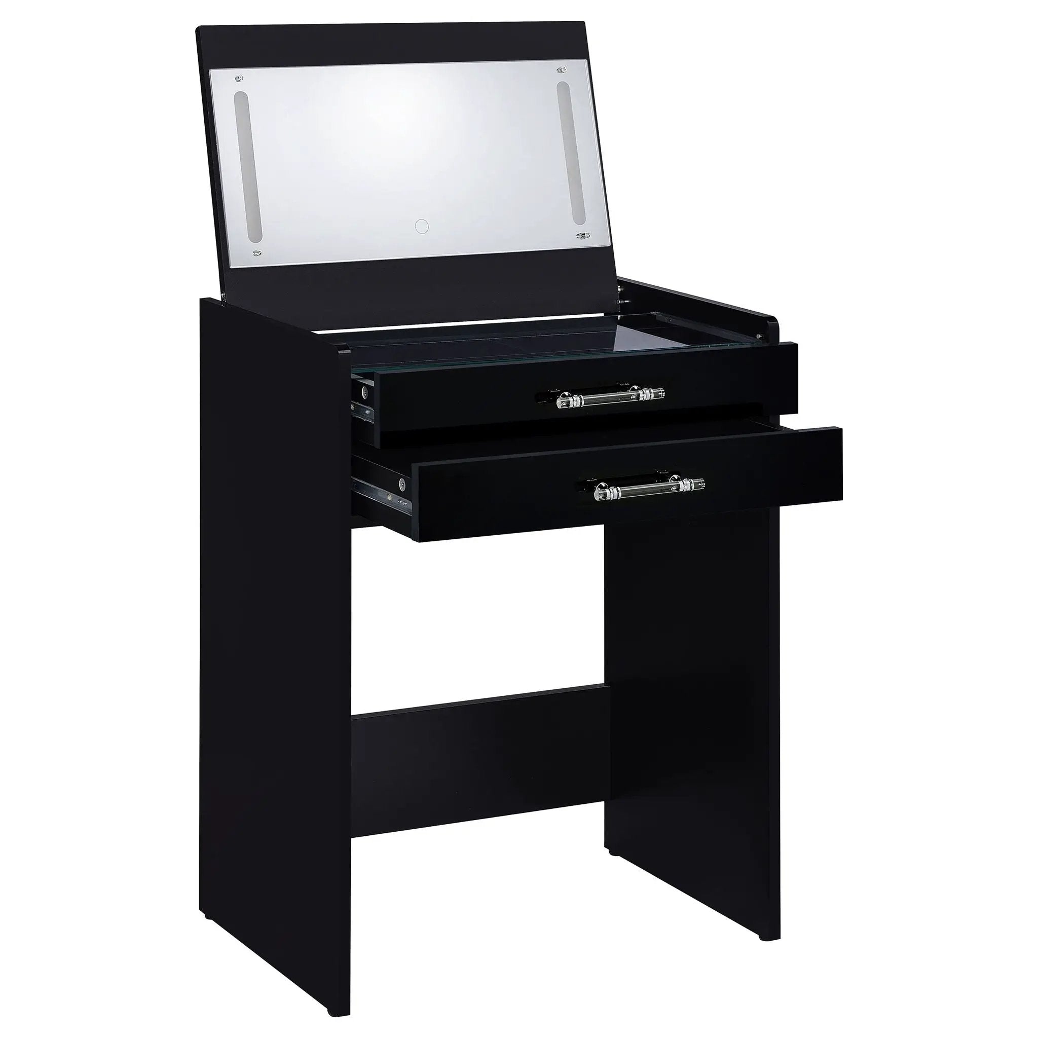 Danbury 3-drawer Makeup Vanity & Stool Set Black High Gloss by Unique Piece Furniture