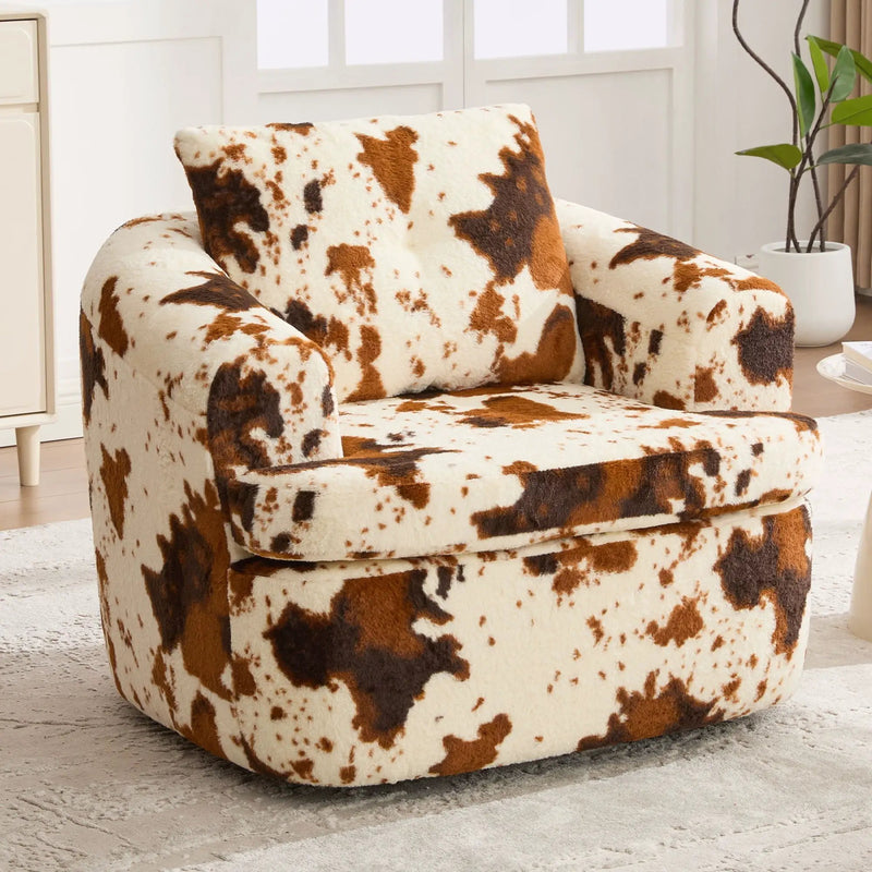 Modern Swivel Barrel Chair With Dual-Layer Cushion by HouseOfZazla