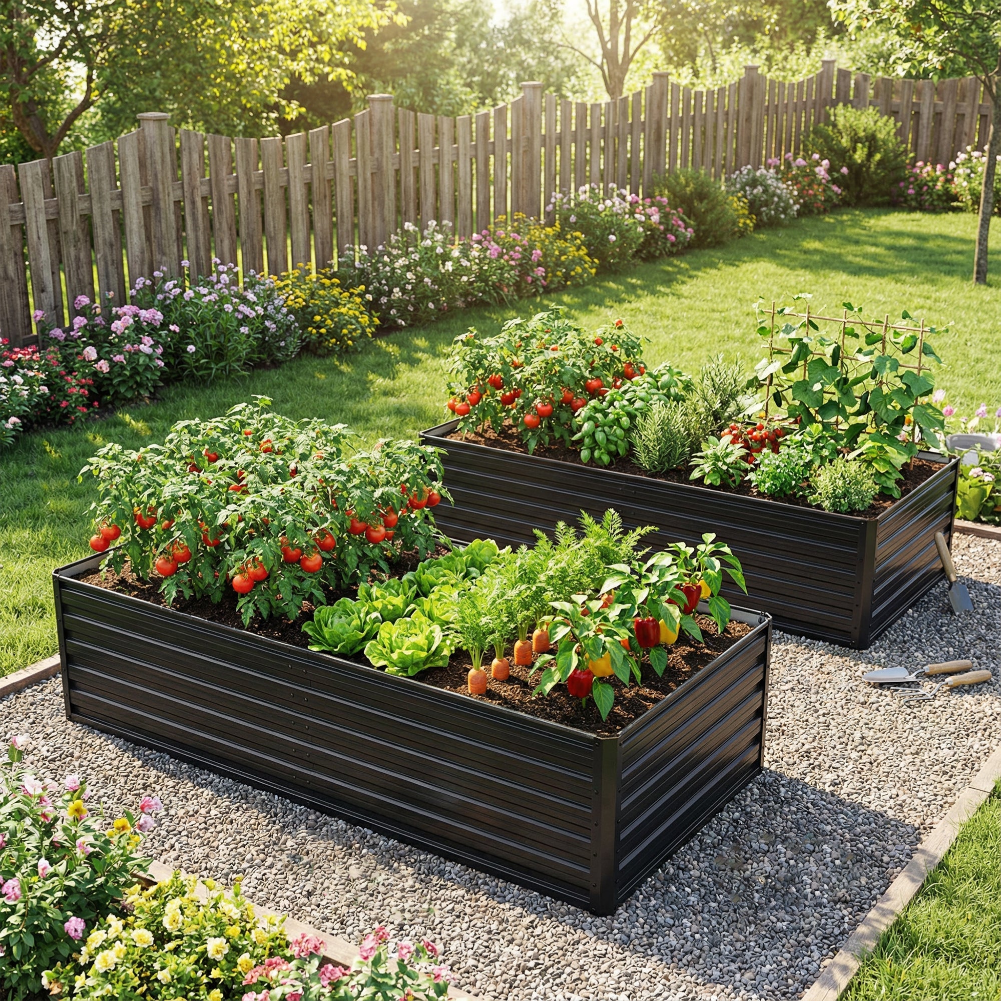 2-Pack 6x3x2 FT Galvanized Metal Raised Garden Beds by HouseOfZazla