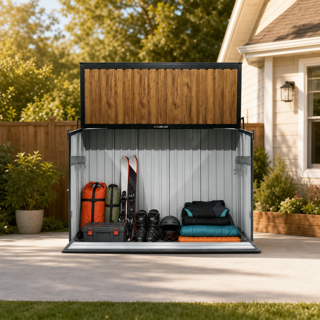 Wood Grain Galvanated Steel Storage Cabinet by HouseOfZazla