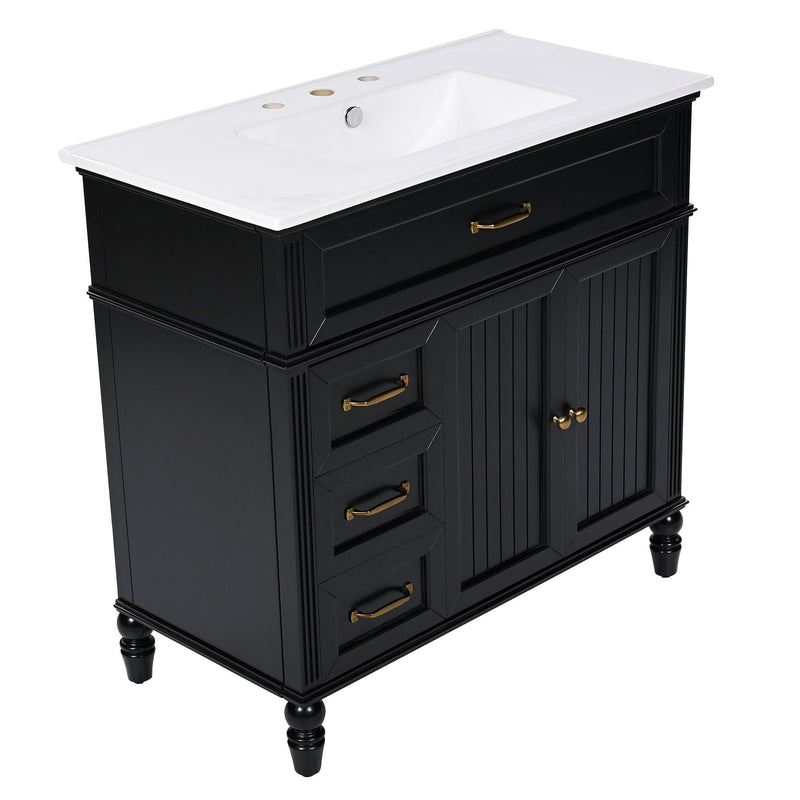 Bathroom Vanity With Sink, Freestanding Cabinet & Drawers by HouseOfZazla