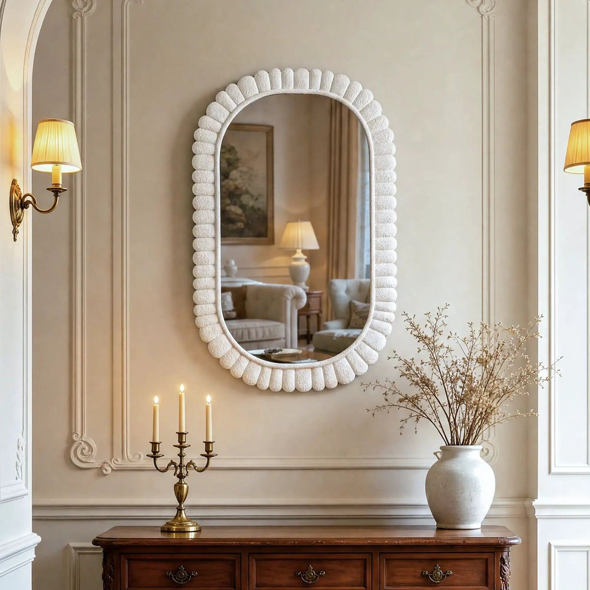 24"x36" Oval Scalloped Wall Mirror by HouseOfZazla