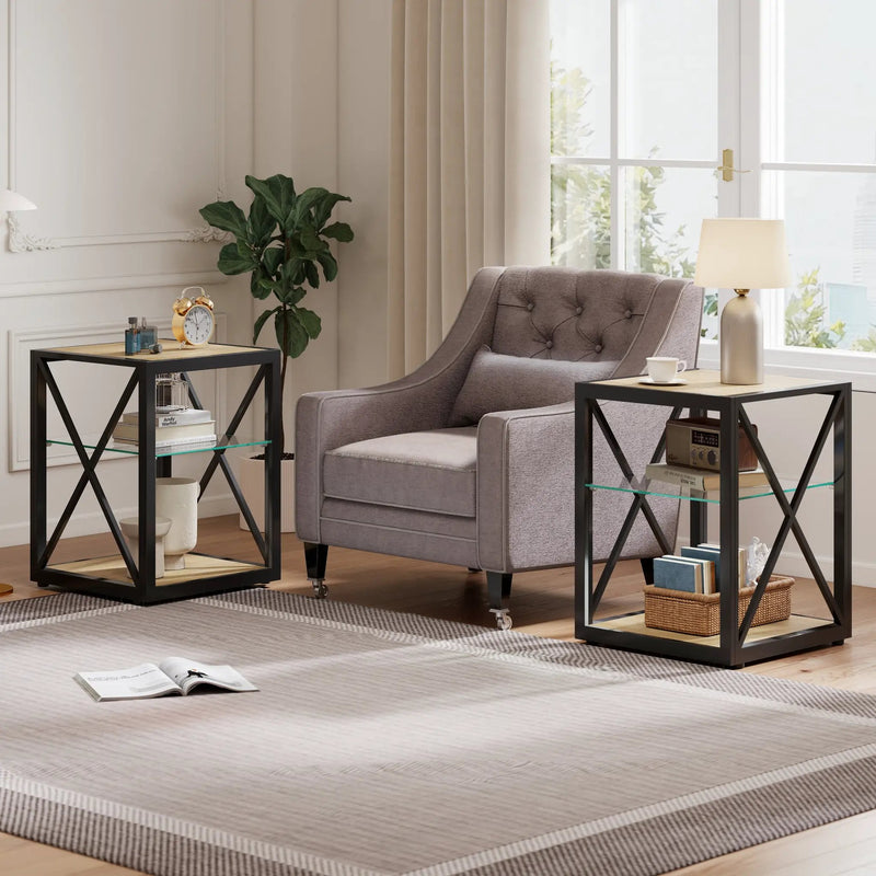 Set of 2 Modern End Table Nightstands by HouseOfZazla