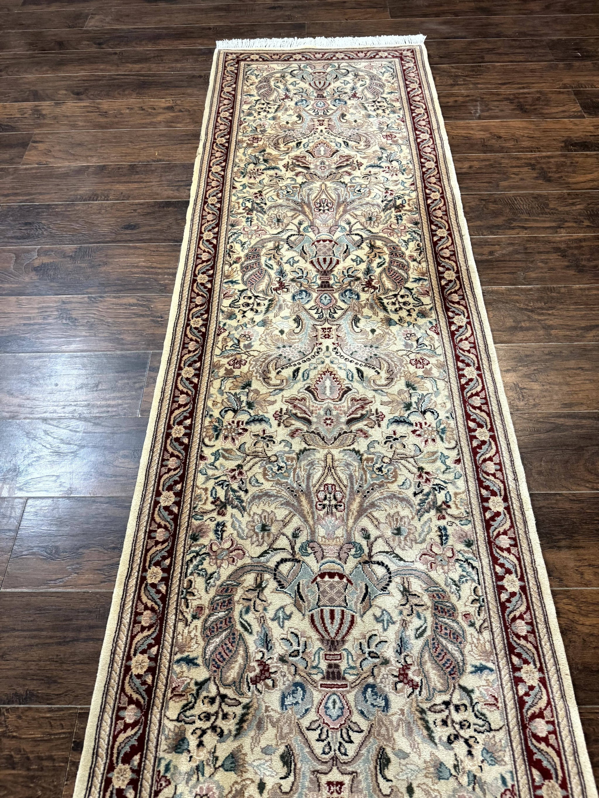 Pakistani Runner Rug 2.8 x 14, Pak Persian Hallway Rug, Cream Color by Jewel Rugs