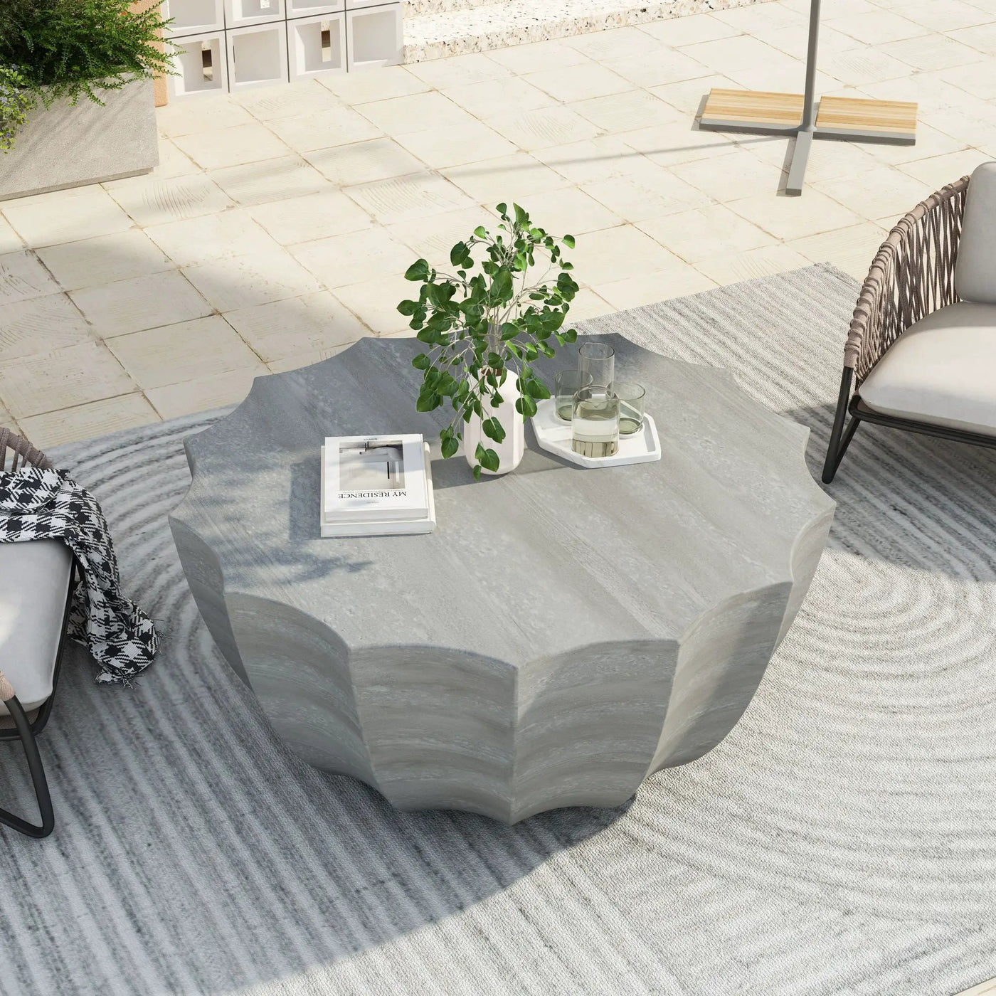 Modern Round Coffee Table For Indoor / Outdoor by Unique Piece Furniture