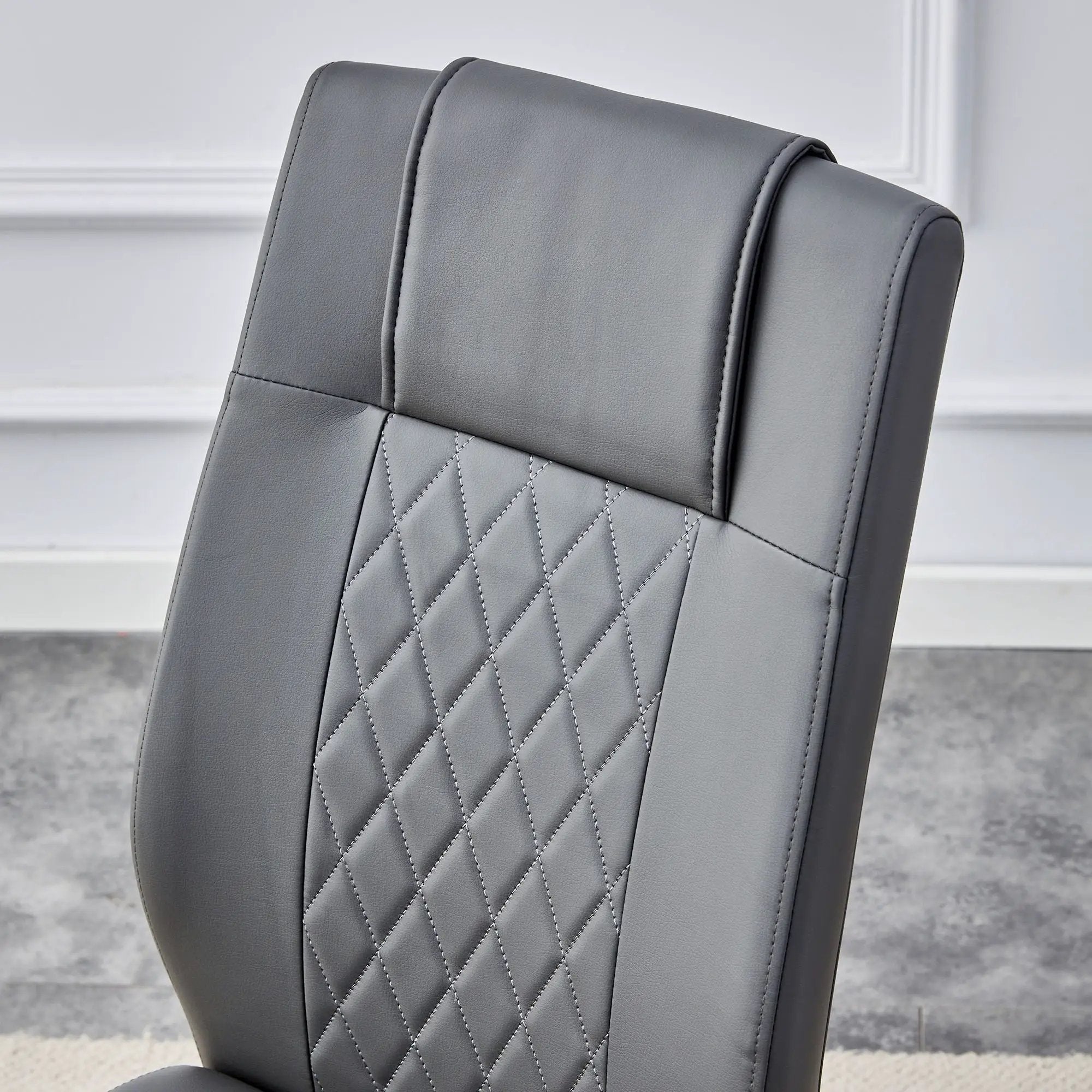 Modern Legged Upholstered Dining Chairs (Set of 4) Artificial For Kitchen And Office - Gray by HouseOfZazla