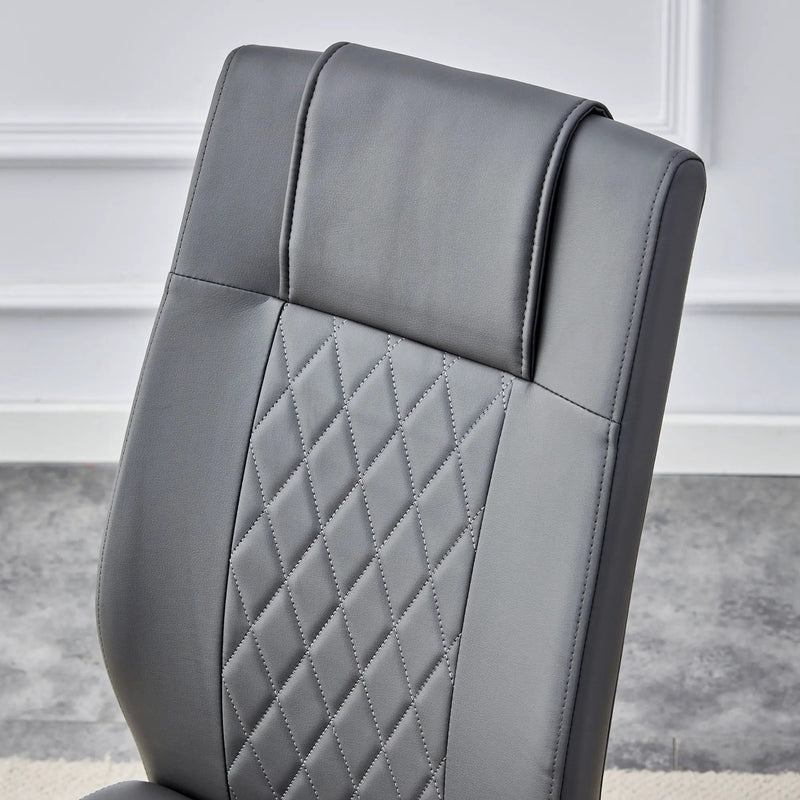 Modern Legged Upholstered Dining Chairs (Set of 4) Artificial For Kitchen And Office - Gray by HouseOfZazla