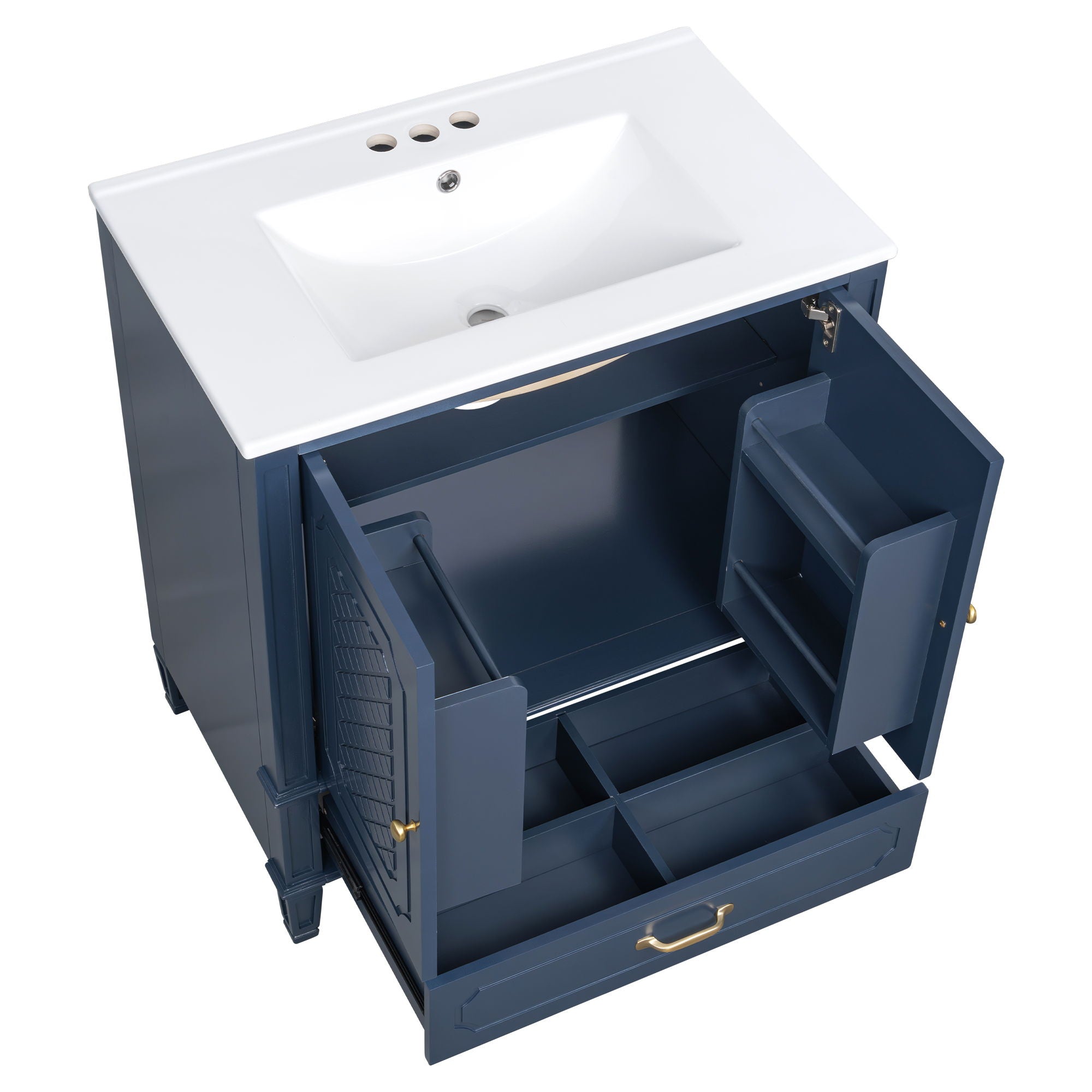 Bathroom Vanity With Sink, Soft Closing Door, Multi Functional Storage by HouseOfZazla