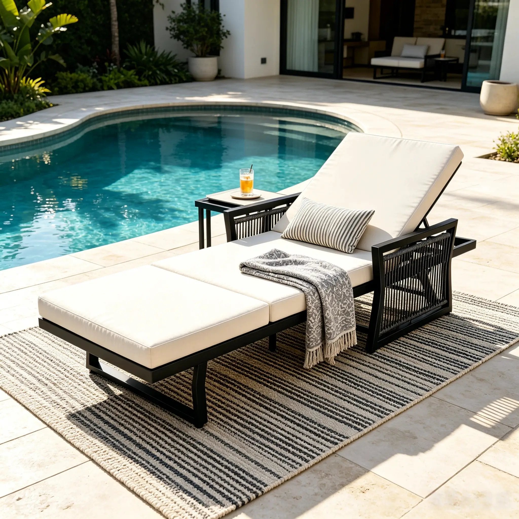 Black Mix Chaise Lounge Set by HouseOfZazla