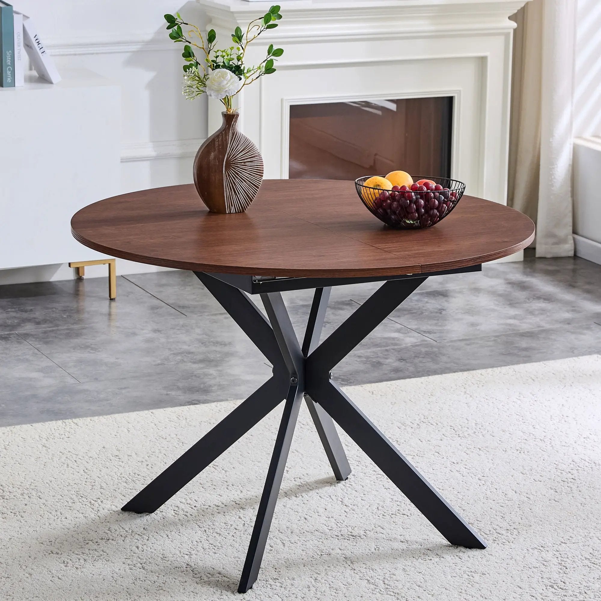 Extendable Round Dining Table - Walnut by Unique Piece Furniture