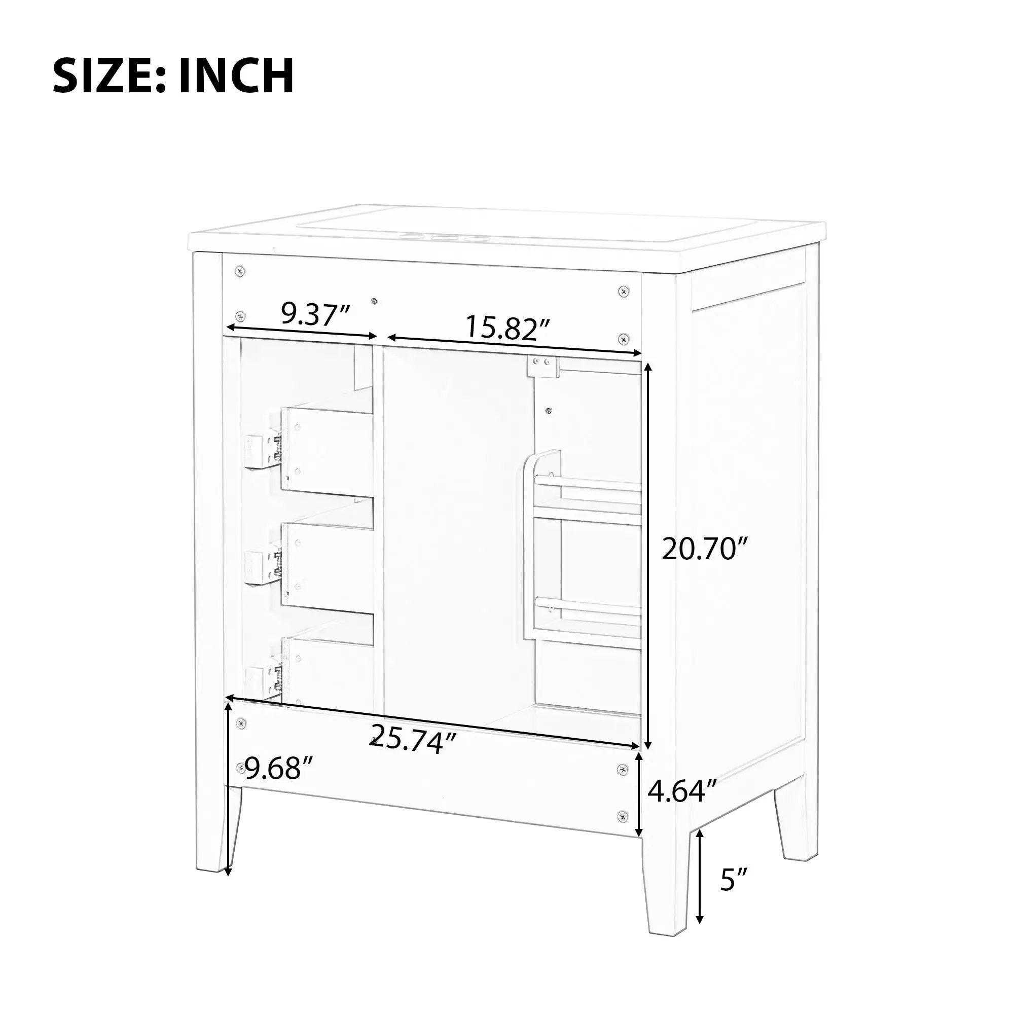 30" Bathroom Vanity Cabinet Base Without Sink by HouseOfZazla