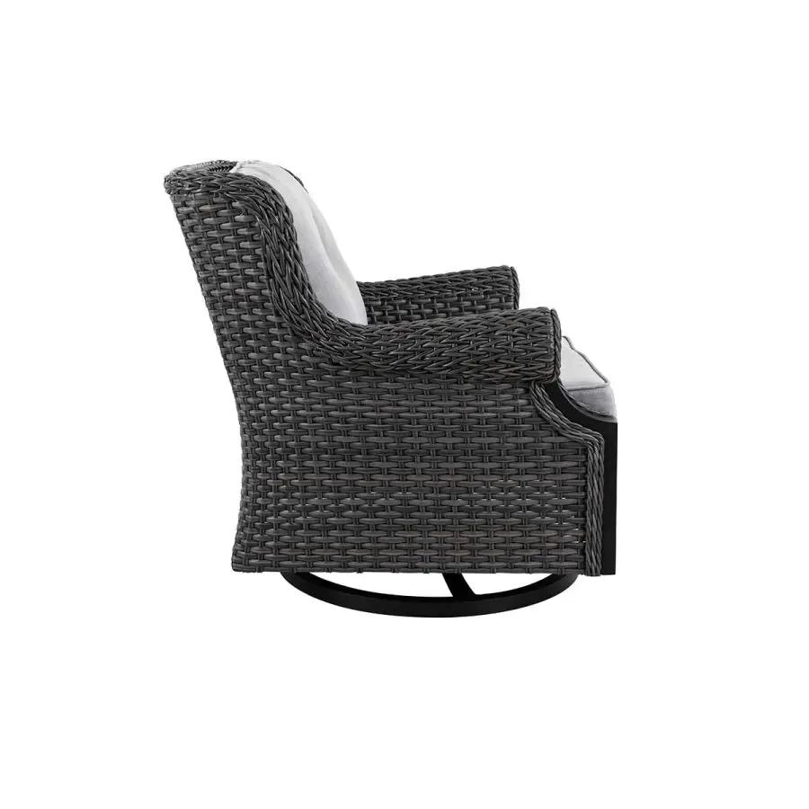 Lassen wicker living room set: 1 three-seater sofa and 2 swivel rocking chairs by Outdoor-USA®