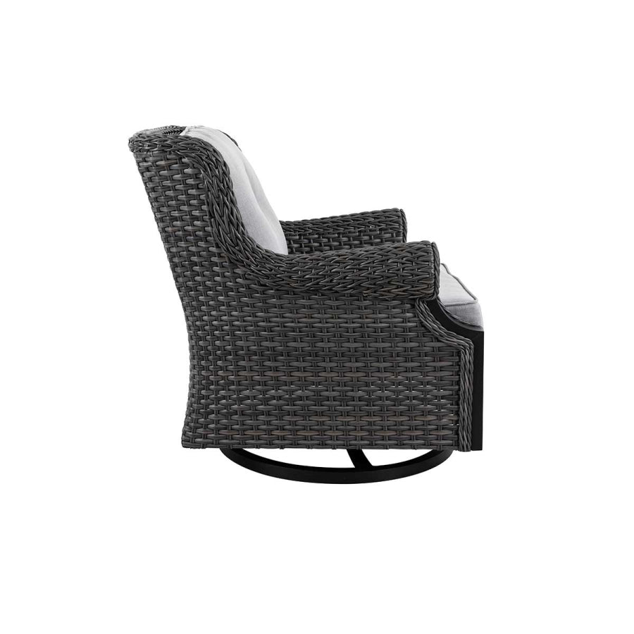 Lassen 4-Piece Firepit Set with Swivel Rocking Chairs by Outdoor-USA®
