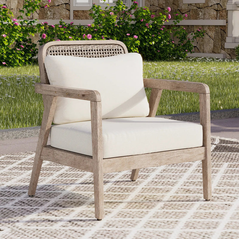 Outdoor Acacia Wood Patio Club Chair by HouseOfZazla