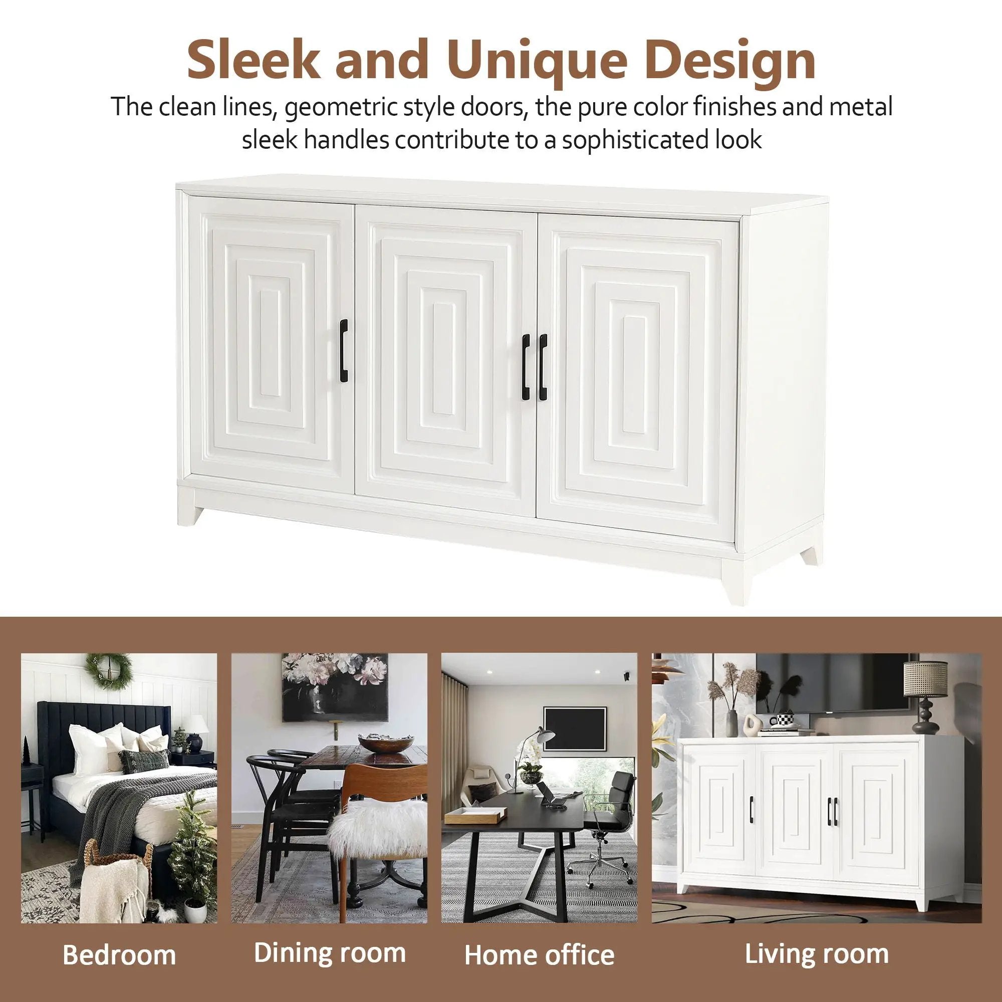 TV Stand For TVs Up To 65", Modern Entertainment Center Media Console Cabinet With 2 Spacious Storage Space, Solid Wood Legs For Living Room by Unique Piece Furniture