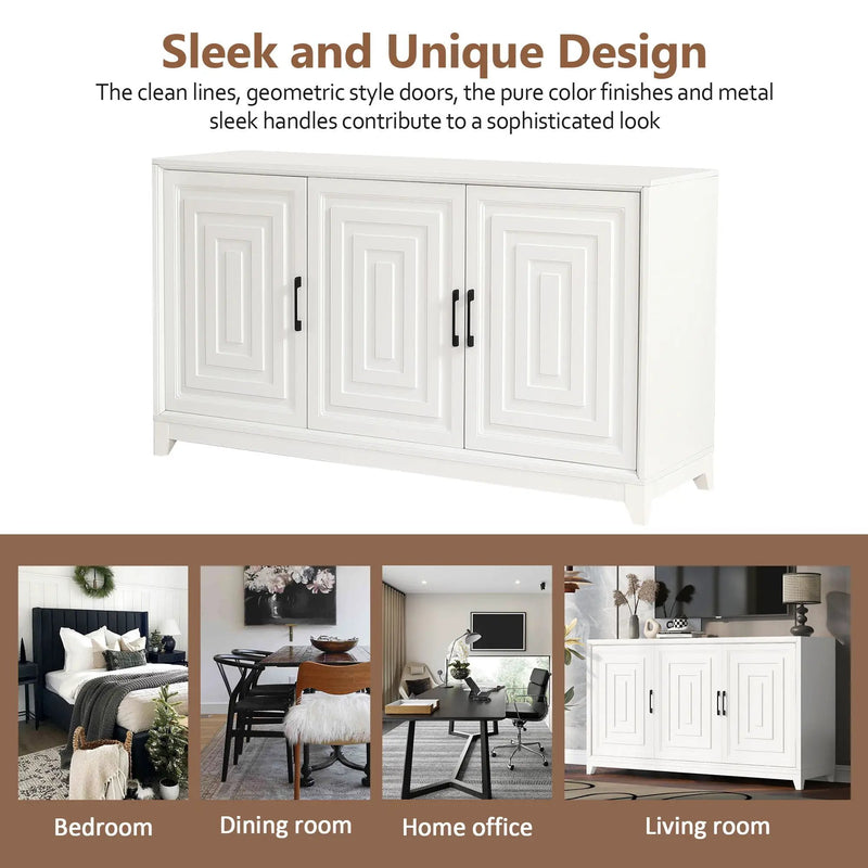 TV Stand For TVs Up To 65", Modern Entertainment Center Media Console Cabinet With 2 Spacious Storage Space, Solid Wood Legs For Living Room by Unique Piece Furniture