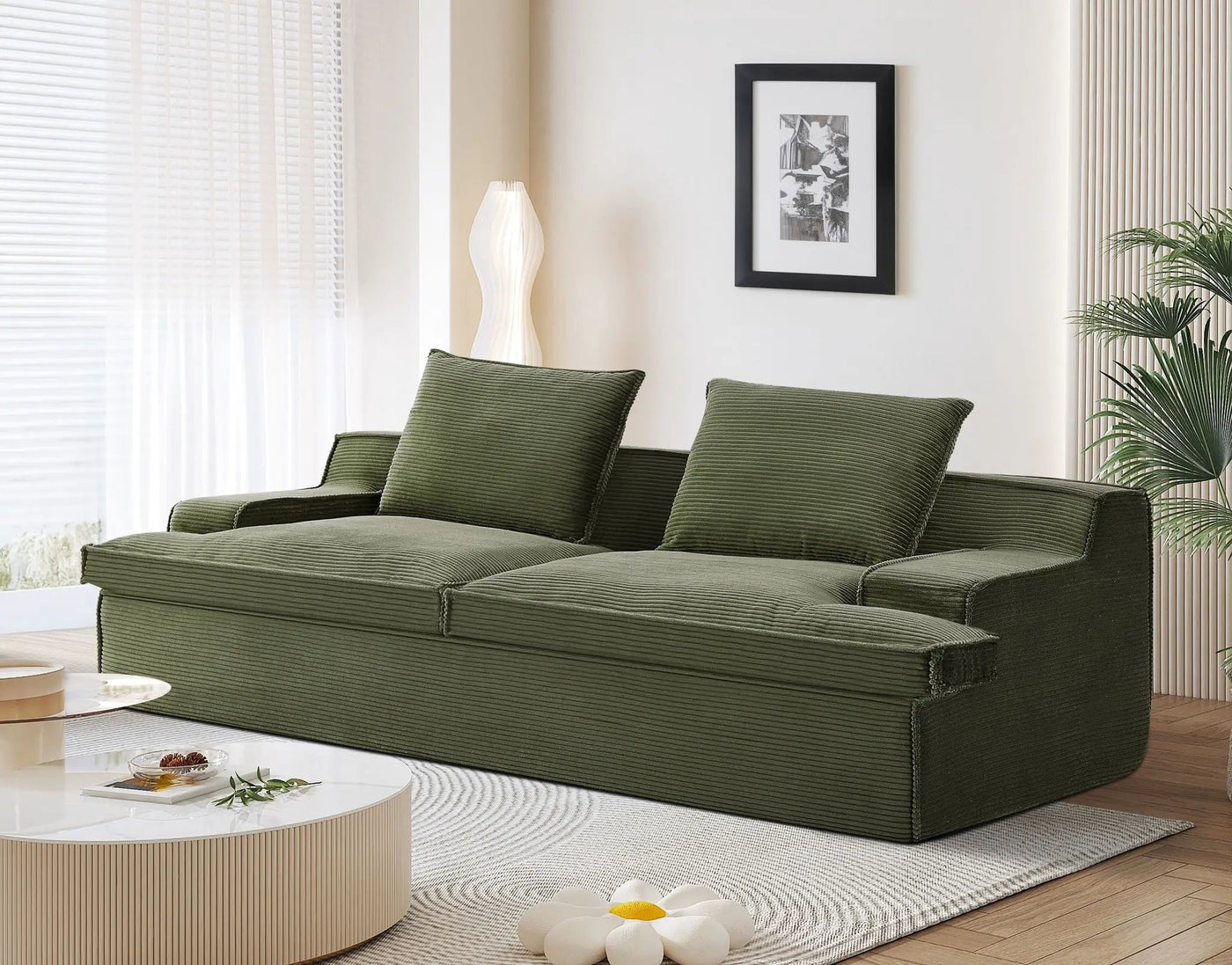 Nimbus - Oversized Full Foam 4 Seater Couch For Living Room Upholstered In Soft, Wide Armrests by Unique Piece Furniture