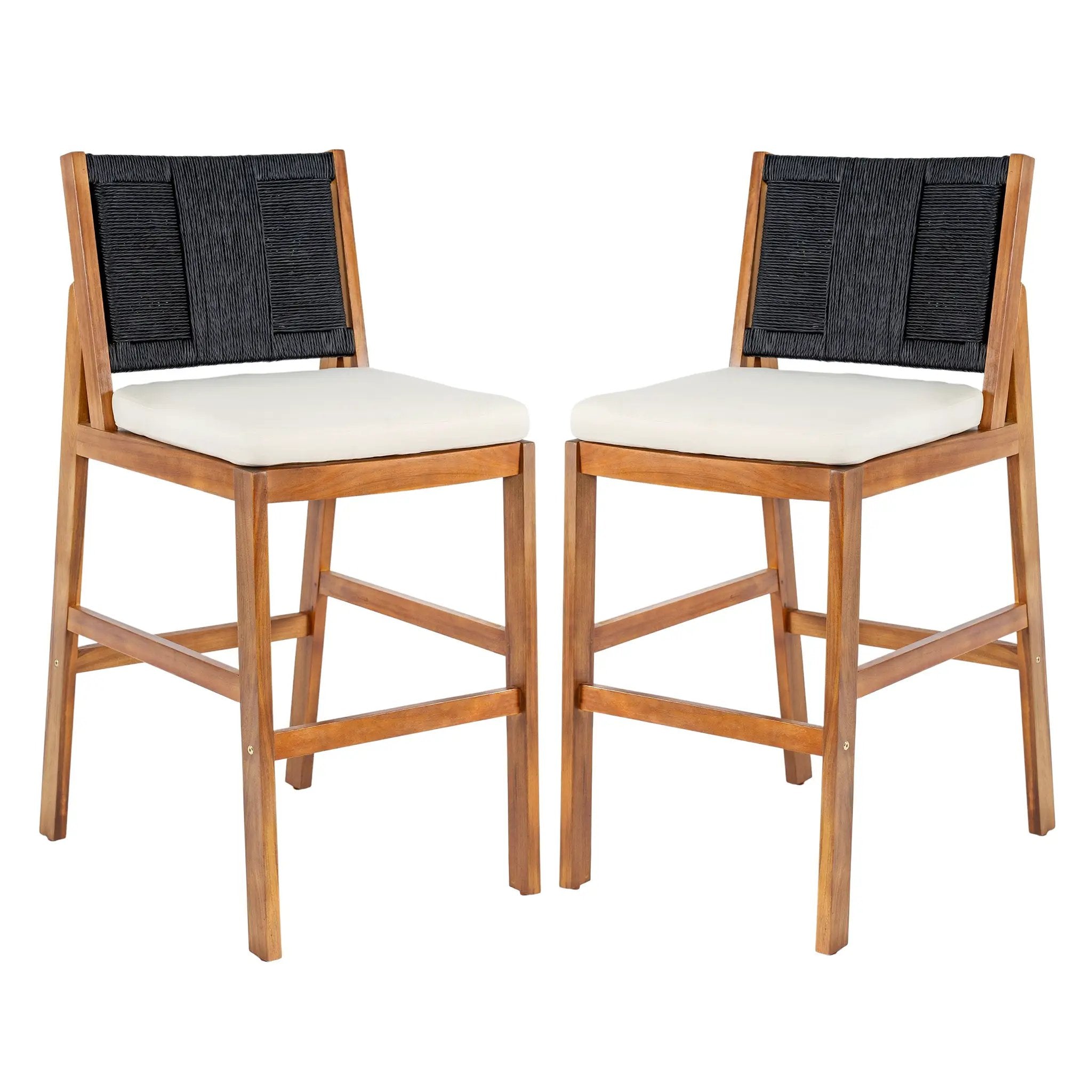 Outdoor Acacia Wood Bar Stools (Set of 2) by HouseOfZazla