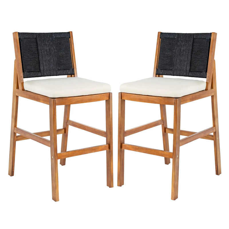 Outdoor Acacia Wood Bar Stools (Set of 2) by HouseOfZazla