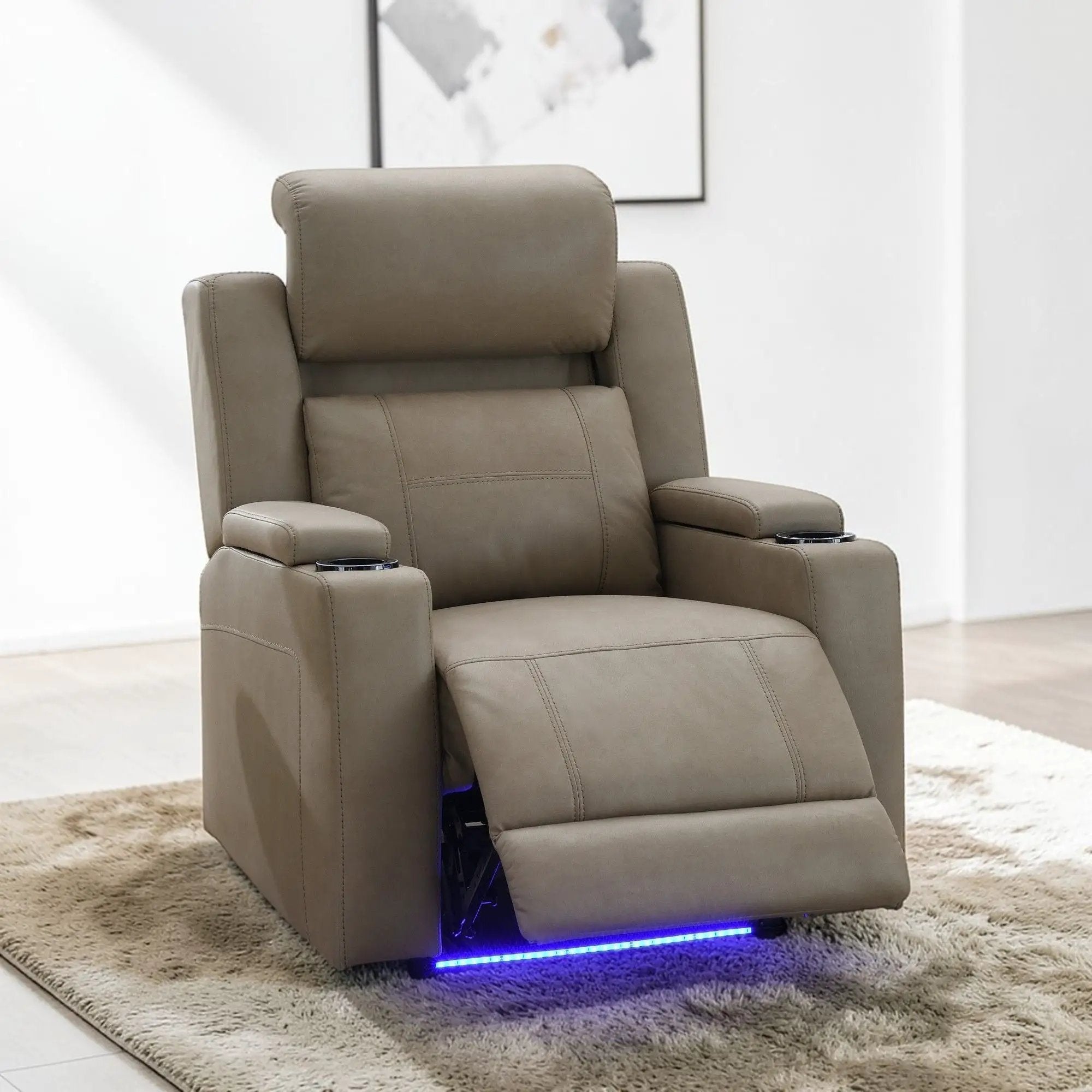 Lugo - Power Motion Recliner With Cup Holder - Camel by Unique Piece Furniture