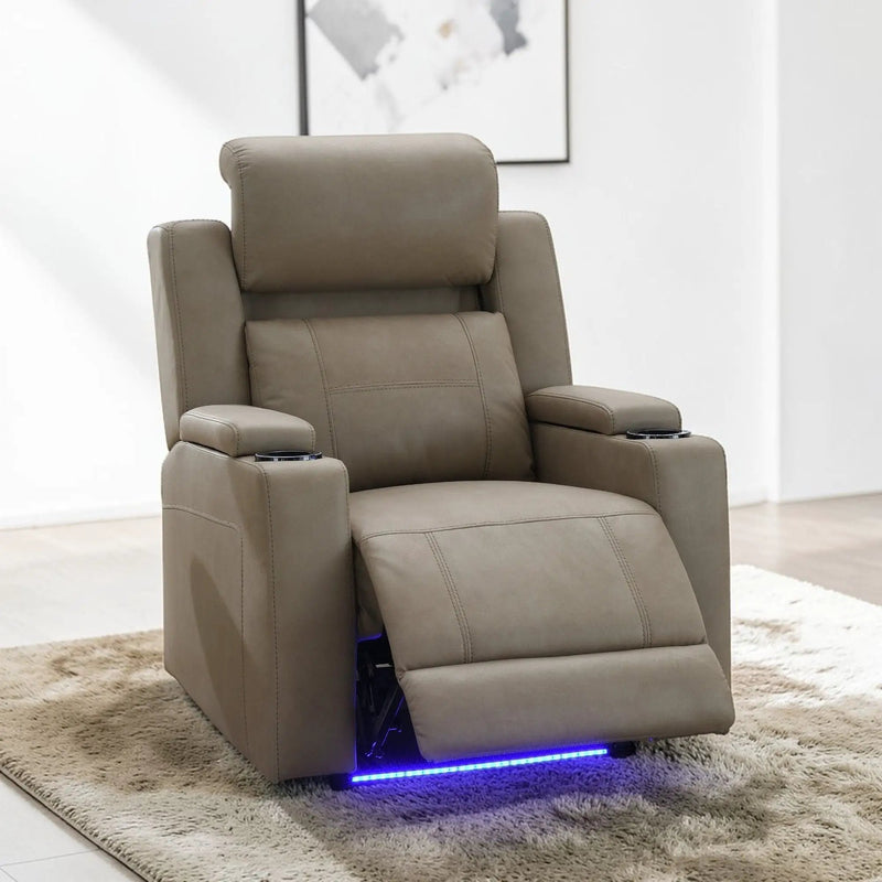 Lugo - Power Motion Recliner With Cup Holder - Camel by Unique Piece Furniture