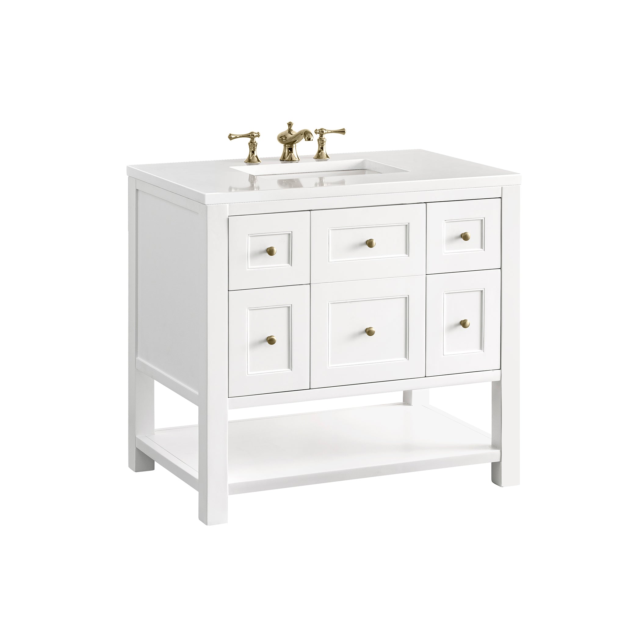 James Martin Breckenridge 36" Single Bathroom Vanity, Bright White, view 39