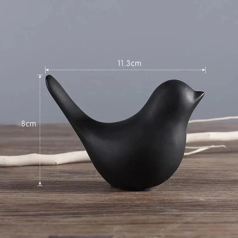 Minimalist White Ceramic Bird Figurine Tabletop Decor by House Of Avana