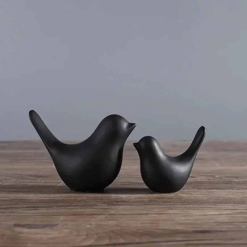 Minimalist White Ceramic Bird Figurine Tabletop Decor by House Of Avana
