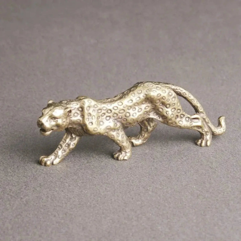 Mini Brass Leopard Figurine Vintage Style for Your Home and Office by House Of Avana