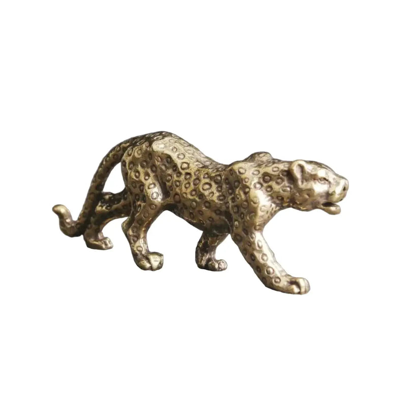 Mini Brass Leopard Figurine Vintage Style for Your Home and Office by House Of Avana