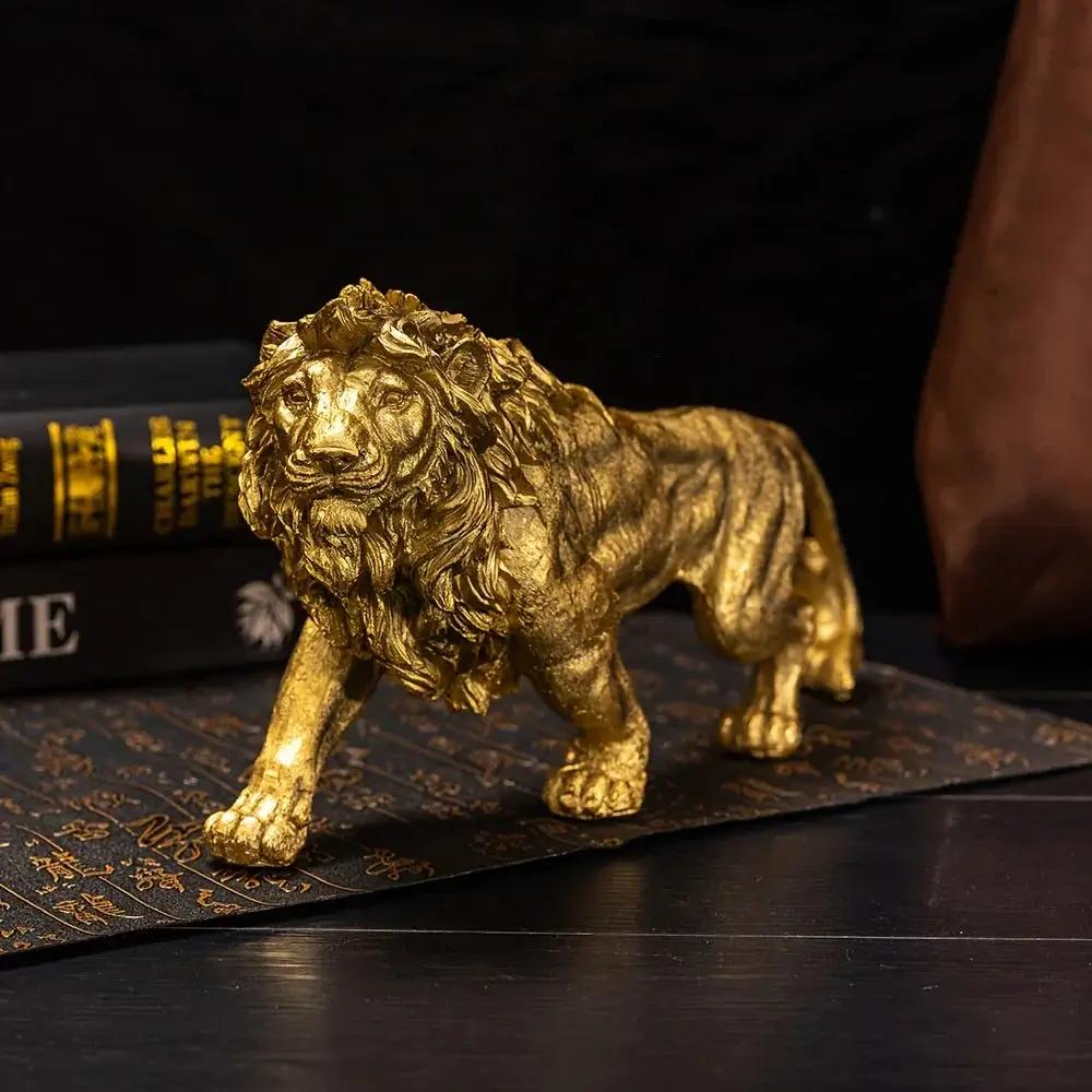 Majestic Walking Lion Sculpture – Antique Bronze Decorative Figurine by House Of Avana
