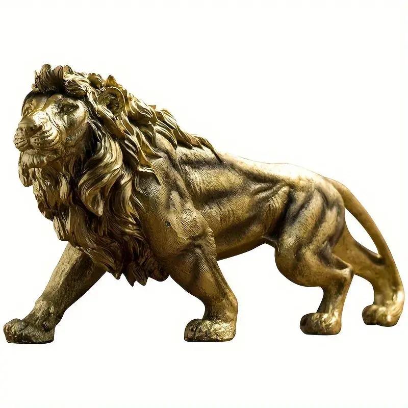 Majestic Walking Lion Sculpture – Antique Bronze Decorative Figurine by House Of Avana