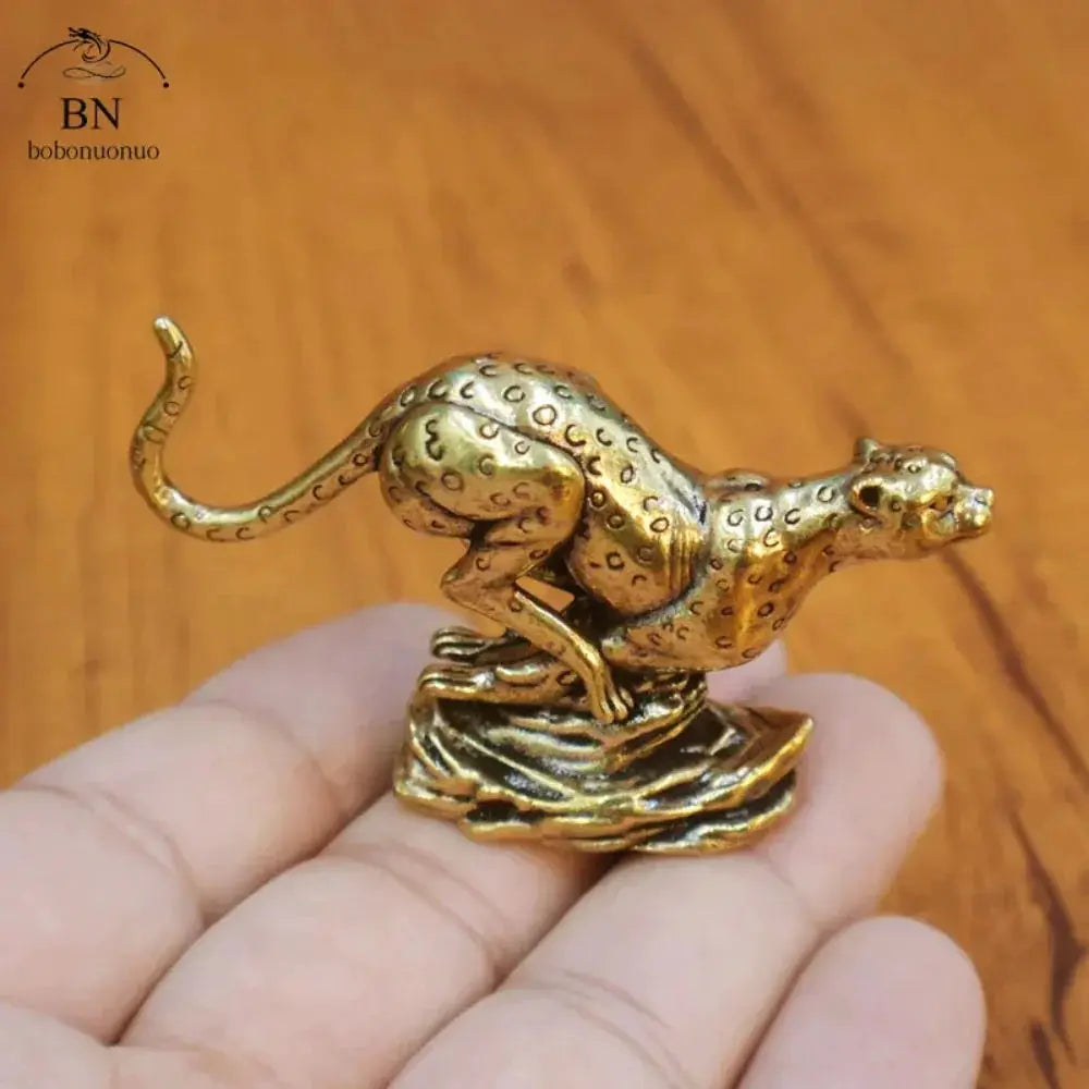 Cheetah Figurine Gold Metallic Running Sculpture for Wildlife Lovers by House Of Avana